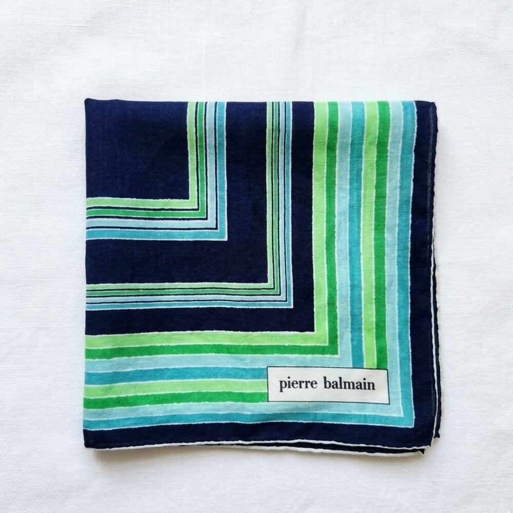Vintage Pierre Balmain Scarf – Silk Cotton Blend French Fashion Accessory